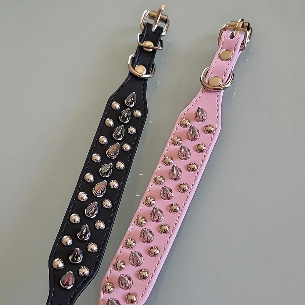 NWT Spiked Faux Leather Dog Collars